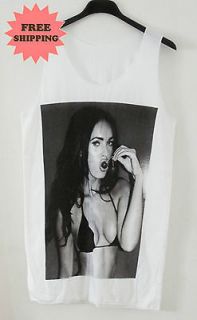 Megan Fox Transformer Pop Vintage Tank Top Vest Singlet T Shirt FREE 
