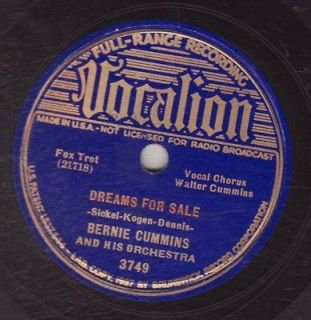 Bernie Cummins & Orch   VOCALION 3749   Dreams for Sale & Good bye 