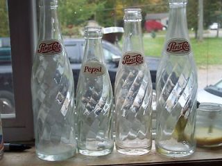   pepsi bottleS L;OT OF 4 PEPSI SWIRL 5.5 OZ 8 OZ &12 OZ NICE BOTTLES