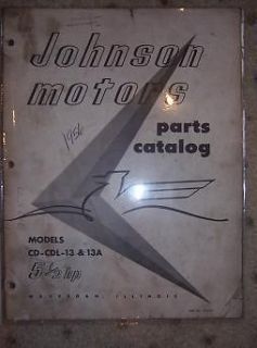 1956 Johnson Outboard Motor Parts Catalog 5.5 HP Boat G