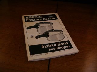 Presto Pressure Cooker Instruction Book 1997 Receipes, Warranty, Parts 