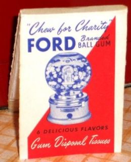 Ford Gumball Gum Disposal Tissues RARE