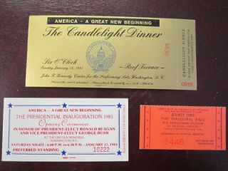   1981 inauguration tickets   opening ceremony, inaugural ball, etc