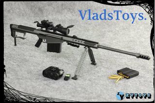 ZY Toys 1:6 Barrett Sniper Rifle Set M107A1 Version E (Black) toy not 