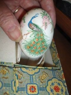 Spectacular Set of 6 Blown Eggs Hand Painted in Original Boxes/Overall 