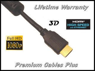 10ft Gold Hdmi 1.4 Cable for Panasonic 3D Bluray Player 1080p Lifetime 