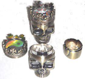 PART 40mm METAL KING SKULL TABOCCO/HERB/WEED/GRASS GRINDER WITH 