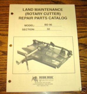 Bush Hog BD90 Rotary Cutter Mower Parts Catalog manual