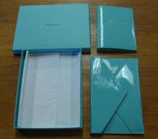   and Company Blue Leather Envelope and Passport Holder Cover With Box