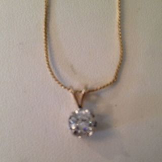 Of A Carat Diamond Pendant on 14K 18 Necklace Chain