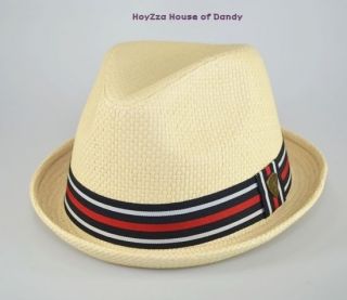 Mens Summer Fedora 100% Paper Cuban Style Upturn Short Brim Hat  S/M 