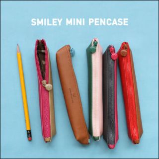 Synthetic Leather Pen Pencil Case Pouch Pocket_Monopol​y Smiley Mini 