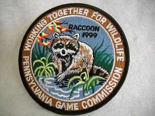 PENNSYLVANIA GAME COMMISSION 4 INCH PATCH  1999 RACCOON  WTFW