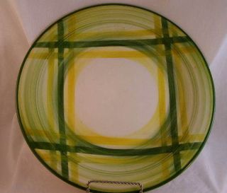 Vernonware Gingham Vintage 13 Round Chop Plate/Platter