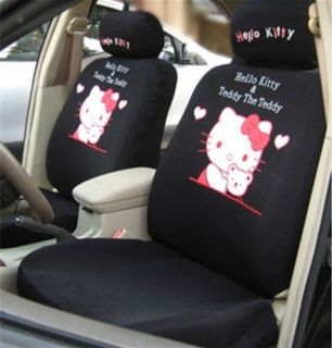   10PC HELLO KITTY UNIVERSAL COMMON EMBROIDERY AUTO CAR SEAT COVER SET