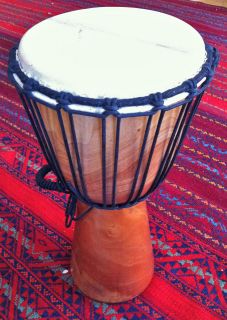 Fairtrade Natural Wooden Djembe Bongo Drum 50cm Tall   great sound