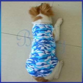 Pet Dog Tank Top Shirt Vest Clothes Apparel Blue/Whit Camo XL for 