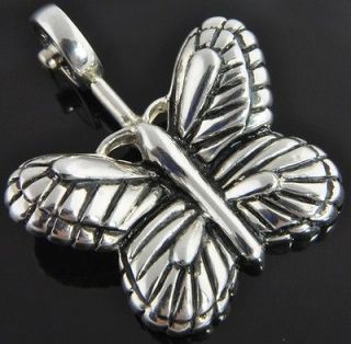   Sterling Silver Carved Butterfly 3D Smart Snap Enhancer Pendant