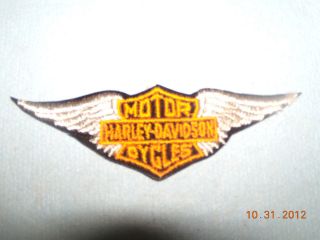 NOS 1970s Harley Davidson Small Winged Bar and Shield Patch.