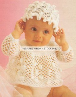 PATTERN for the Cutest Lacy Openwork Angel Top & Mop Cap Bonnet TO 