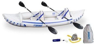   330 Professional 2 Person Inflatable Sport Kayak Canoe Boat w/ Paddles