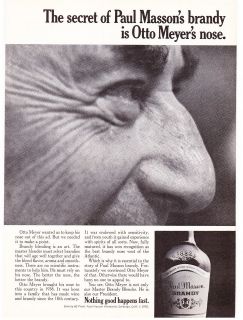 Original Print Ad 1971 The secret of Paul Massons Brandy is Otto 