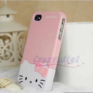Pink Cute 3D BOW Hello Kitty hard back Case Cover skin for Apple 