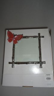 Gallerie Butterfly Jeweled Photo Frame 4 X 4 Pink Brand New