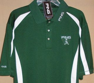 PING Tour Logo Groove Colorblock short sleeve golf polo XXXL(Evergreen 