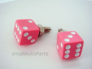 Custom PINK DICE License Plate Frame BOLTS Screws Caps Motorcycle 