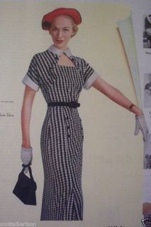 50s VINTAGE OLD AD WHITE SIMPLICITY PATTERN PRETTY GIRL