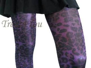 Beautiful New Purple Shimmer Spandex Leopard Tights