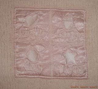   Dreams Baby Receiving Blanket CozyChic Pink Chenille Satin Patch #501