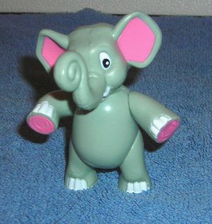 RAINFOREST CAFE 3 ELEPHANT TOY ACTION FIGURE WITH DARK PINK EARS