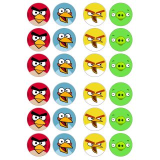 Angry Birds Game 24x Edible Cup Cake Topper