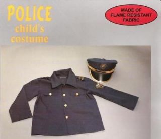 CHILDS POLICE COP OFFICER BLUE HALLOWEEN COSTUME SMALL
