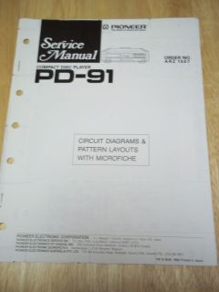 Pioneer Service Manual~PD 91 CD Compact Disc Player~Origina​l~Repair 