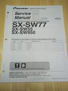 Pioneer Service Manual~SX SW77/SW55/SW950 Receiver Subwoofer~Original 