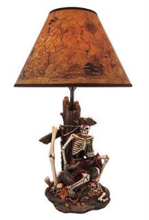 Pirate Skeleton W/ Treasure Table Lamp W/ Shade