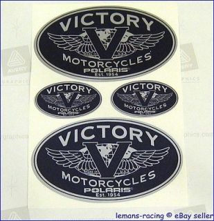 Victory Style Polaris Motorcycles Silver Gold Decals Stickers Kit 4 