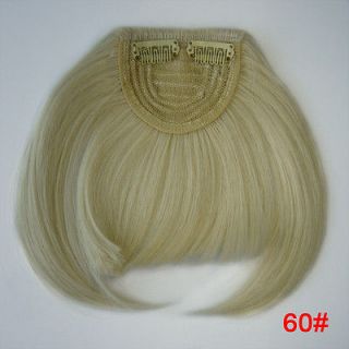  effect Clip on girls bang fringe Hair platinum blonde #60 Fashion 35g