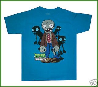 Brand New Plants vs Zombies T shirt Big Zombie Graphics in Turquoise 