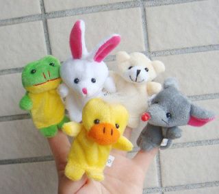 HOT 5X Animal Finger Puppet,baby toys, plush toys. Soft Puppy Child 