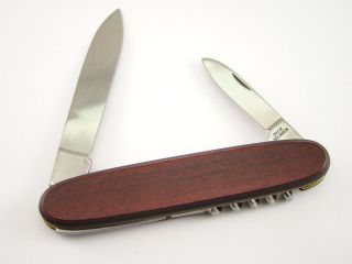 German Walnut Pocket Knife Vintage Corkscrew Solingen Inox (H16)