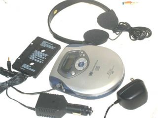   White westinghouse PORTABLE CD PLAYER +AC/CAR/CASSETTE Adapter+case