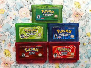 Pokemon Games Emerald+Firered+Ruby+Leafgreen+Sapphire for GBA/NDS in 