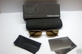 NEW Porsche Design P2005A Sunglasses Gold Brown Mirror