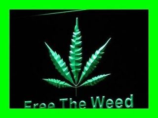 i269 g Free The Weed Hemp Marijuana Bar Neon Light Sign