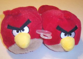 NEW Red ANGRY BIRDS Boys SLIPPERS Video Game Christmas Gift Pajamas Sz 