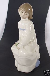 Nadal Porcelain Figurine Made in Spain Young Girl Posing on Cushion